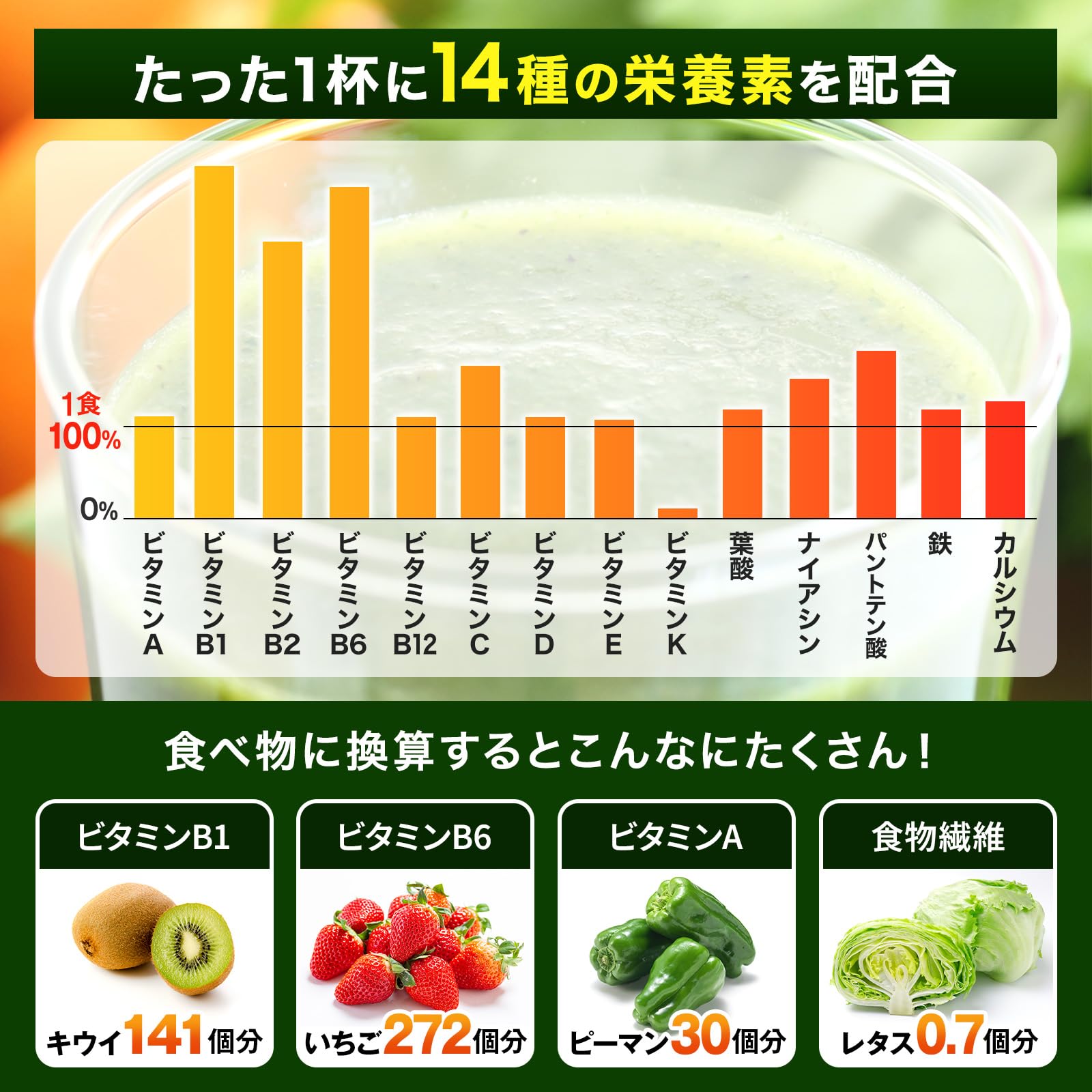 Amazon.co.jp: [ 1食分の栄養これ1杯で ] 完全ドリンク 酵水素328選